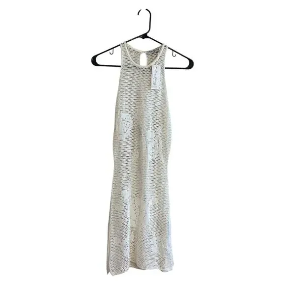Heavy Manners Rich Baby Daddy Knit Sheer Mesh Crochet Mini Dress Off White Sz S Heavy Manners Rich Baby Daddy Knit Sheer Mesh Crochet Mini Dress Off White Sz S